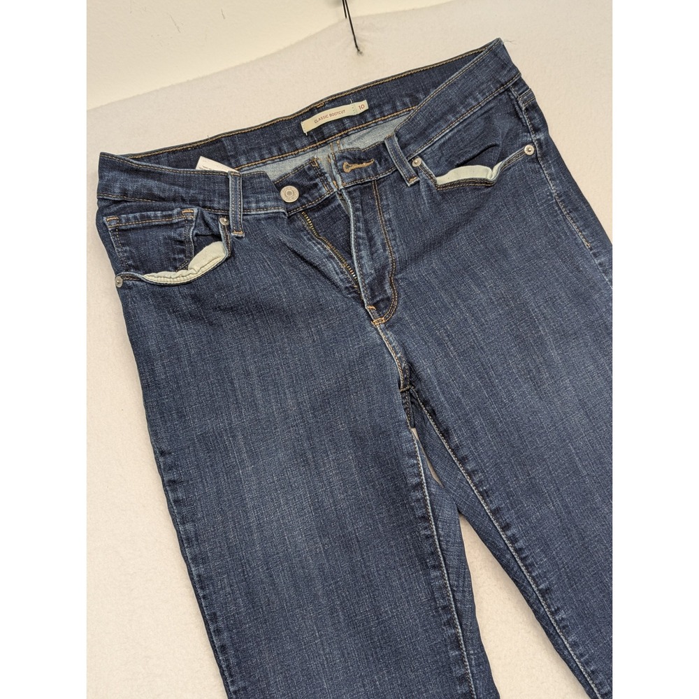 Levis Classic Bootcut Jeans Womens 10L Dark Wash Blue Denim Stretch Western